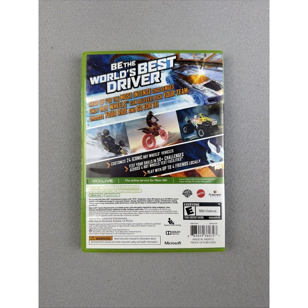 Hot Wheels World's Best Driver Xbox 360 Game CD With Case And Booklet - Picture 2 of 3